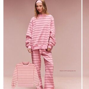 Pink Striped Sweatshirt